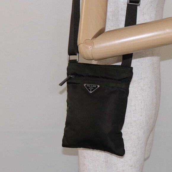 PRADA Shoulder Bag Nylon Khaki Auth - Picture 1 of 16